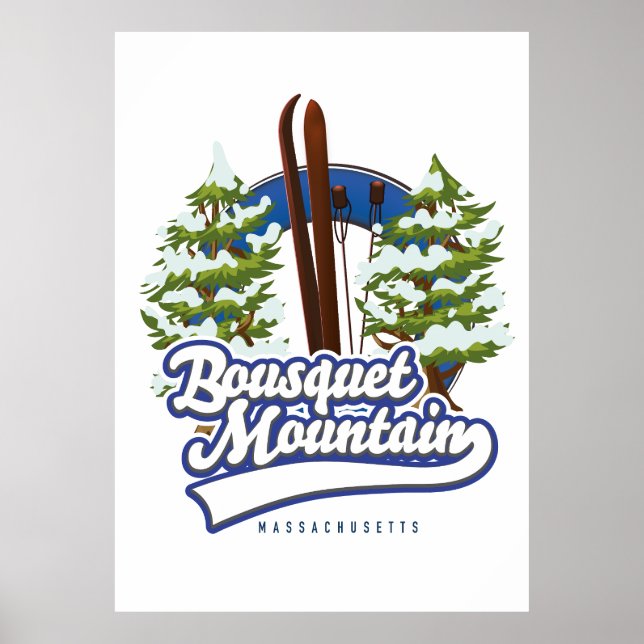 Bousquet Mountain Massachusetts Ski logo  Poster (Front)