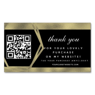 Boutique Beauty Business Thank You Gold QR  Magnetic Business Card