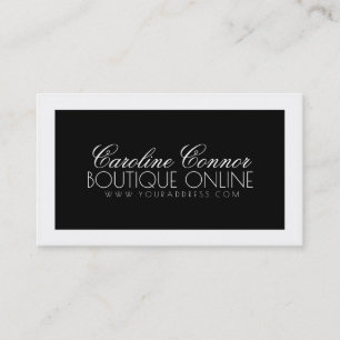 Boutique Blogger Online Bold Black White Border Business Card