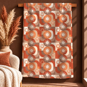 Boutique Boho Shapes Terracotta Brown Blanket Gift