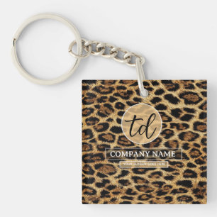Boutique Branding Leopard Skin Beauty Industry Key Ring