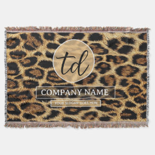 Boutique Branding Leopard Skin Beauty Industry Throw Blanket
