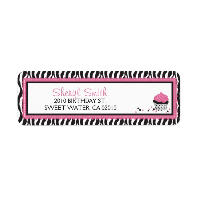 Boutique Chic Cupcake Return Label (Front)