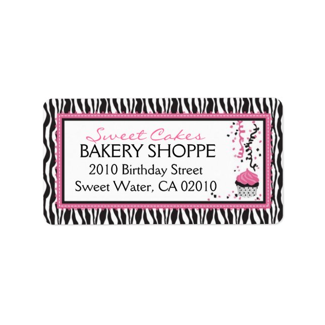 Boutique Chic Cupcakes Business Address Label (Front)