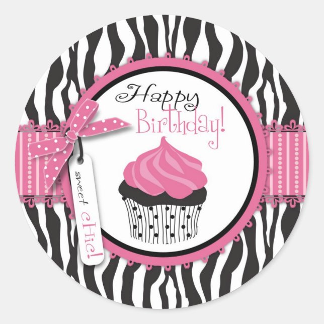 Boutique Chic Cupcakes Sticker 2 (Front)