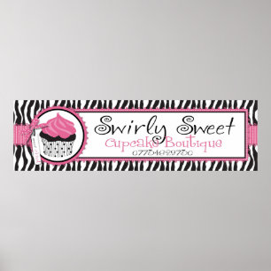 Boutique Chic Custom Banner_Swirly Sweet Poster