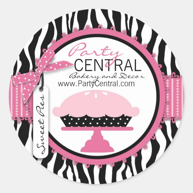 Boutique Chic Pie Business Sticker (Front)