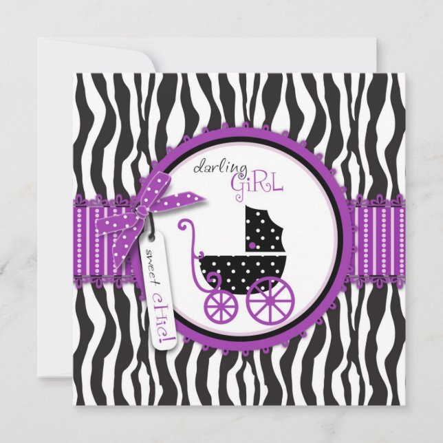 Boutique Chic Violet Invitation Square (Front)