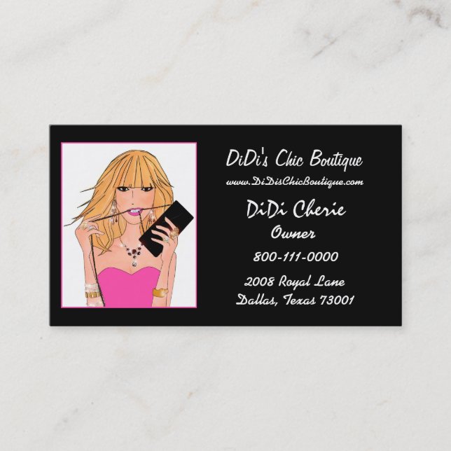 Boutique Fashion and Gems  Business Cards (Front)