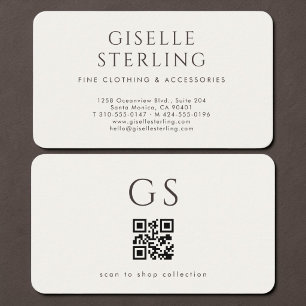Boutique Fashion QR Code Business Card