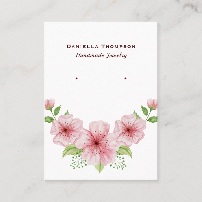 Boutique Floral Botanical Jewellery Earring Displa Business Card (Front)
