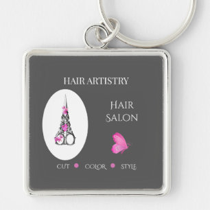 Boutique Hair Salon Business Branding Scissors Key Ring