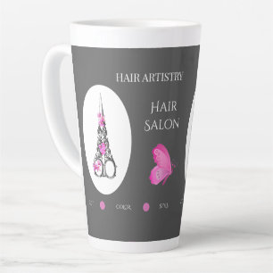 Boutique Hair Salon Business Branding Scissors Latte Mug