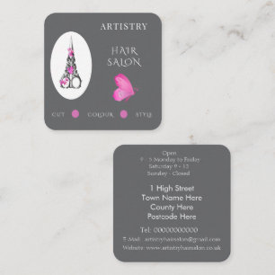Boutique Hair Salon, Scissor Logo Square Business Card
