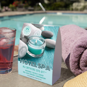 Boutique Hotel Spa Services Table Tent Sign