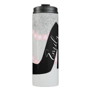 Boutique Ombre Faux Sparkle Monogrammed Name Thermal Tumbler