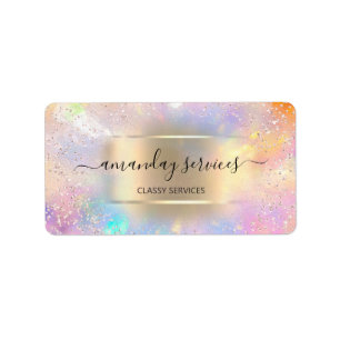 Boutique Online Shop Makeup Gold Holograph Name Label