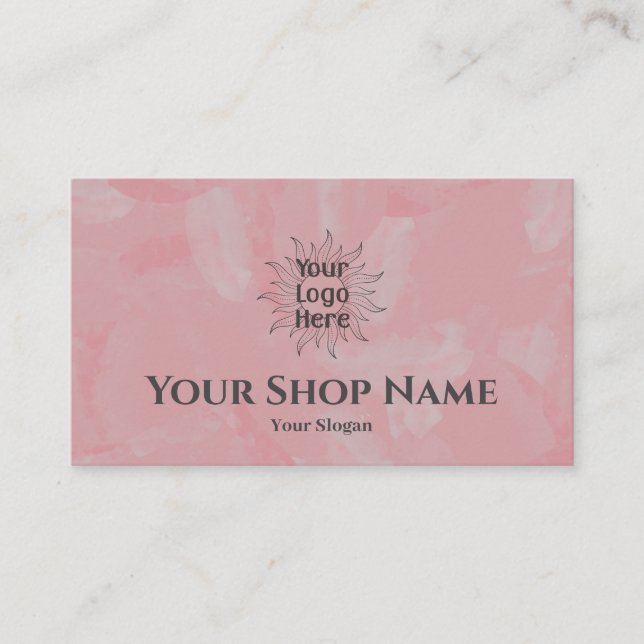 Boutique Pink Oil Painting Business Card (Front)