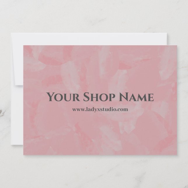 Boutique Pink Oil Painting Thank You Discount  Invitation (Back)