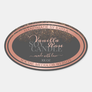 Boutique Product Packaging Labels Grey & Rose Gold