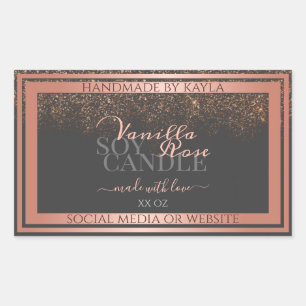 Boutique Product Packaging Labels Grey & Rose Gold