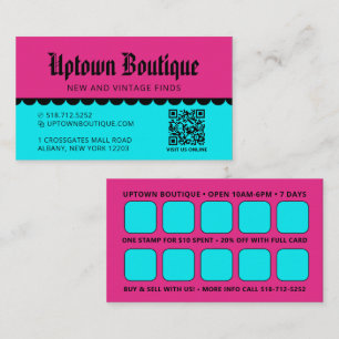 Boutique Reward QR Code Business Cards