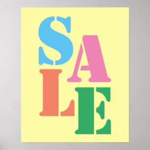 Boutique Sale Sign, Retail Store Signage, Colourfu Poster