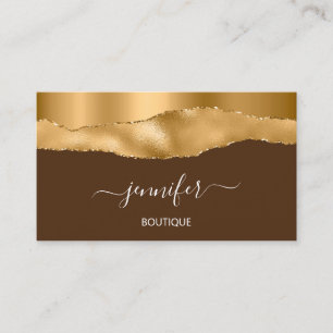 Boutique Shop Yellow Brown Gold QR Code Business Card