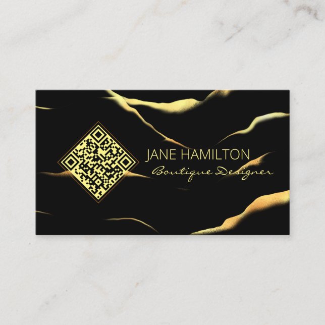 Boutique Simple Black Marble Business Card (Front)