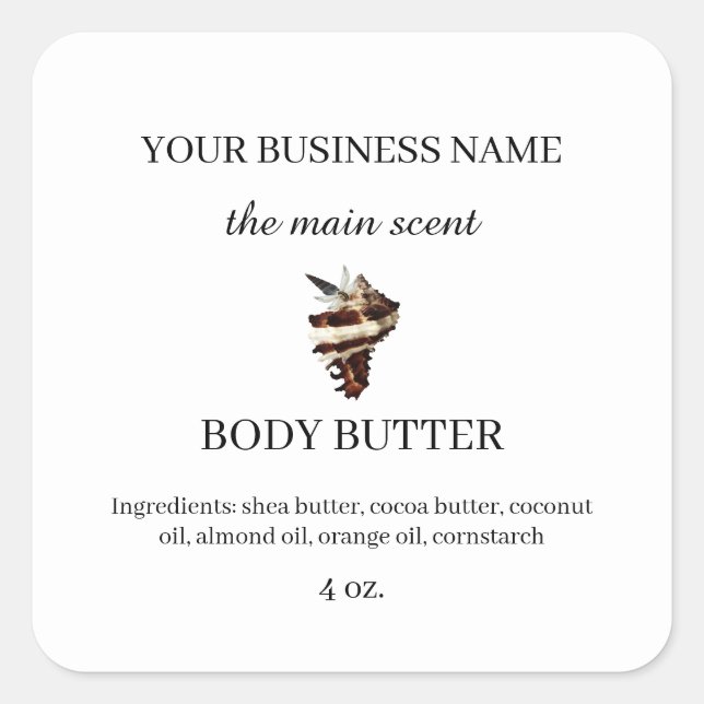Boutique Skincare Branding Product Sticker Label (Front)