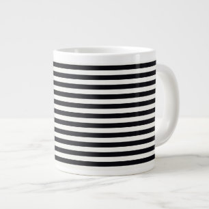 Boutique Stripes Black & White - Large Coffee Mug