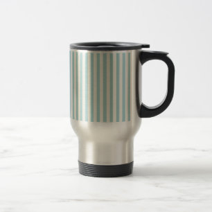 Boutique Stripes (Blue Green Aqua) - Travel Mug