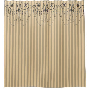 Boutique Stripes Grey / Chandeliers - Shower Curtain