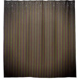 Boutique Stripes Lavender Green / Chandeliers - Shower Curtain
