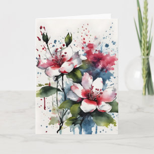 Bouvardia - Watercolor flowers Card