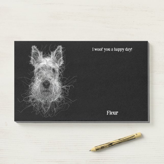 Bouvier des Flandres Abstract Art Dog Name  Post-it Notes (On Desk)