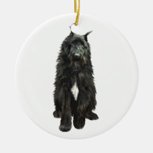 Bouvier des Flandres Ceramic Tree Decoration