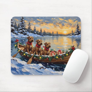 Bouvier des Flandres Christmas Boat Holiday Mouse Mat