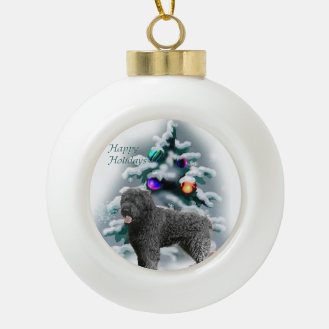 Bouvier des Flandres Christmas Ceramic Ball Christmas Ornament (Front)
