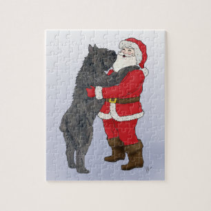 Bouvier des Flandres Christmas Greeting Jigsaw Puzzle