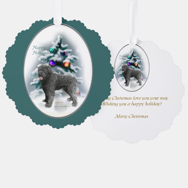 Bouvier des Flandres Christmas Tree Decoration Card (Front/Back)