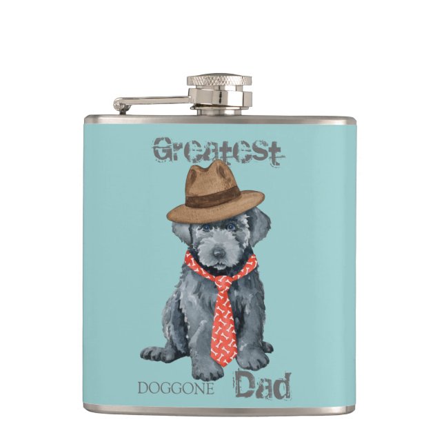 Bouvier des Flandres Dad Hip Flask (Front)