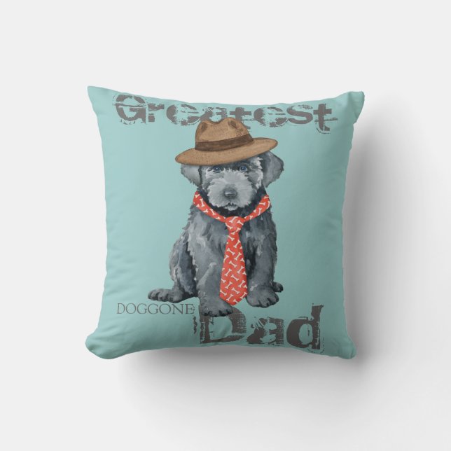 Bouvier des Flandres Dad Throw Pillow (Front)