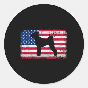 Bouvier Des Flandres Dog 4th Of July Patriotic Ame Classic Round Sticker