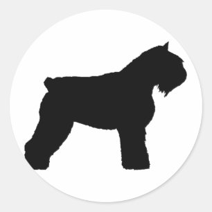 Bouvier des Flandres Dog (in black) Classic Round Sticker