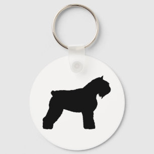 Bouvier des Flandres Dog (in black) Key Ring
