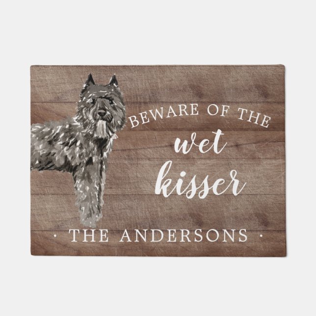Bouvier des Flandres Dog Personalised Door Mat (Front)