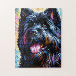 Bouvier des Flandres Dog Portrait Acrylic Art Jigsaw Puzzle