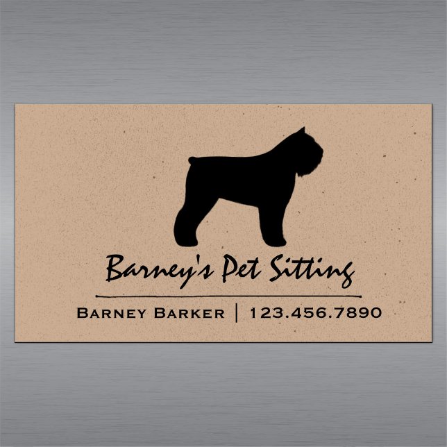 Bouvier des Flandres Dog Silhouette Magnetic Business Card (Creator Uploaded)