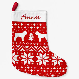 Bouvier des Flandres Dog Silhouettes Pattern Cute Small Christmas Stocking